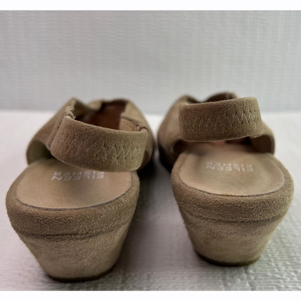 Eileen Fisher Gatwick Womens‎ 7 Taupe Suede Leather Slingback Shoes - Picture 8 of 9